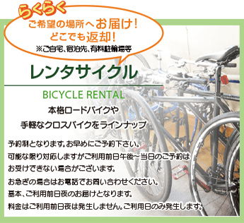 東京サイクリングツアー レンタサイクル